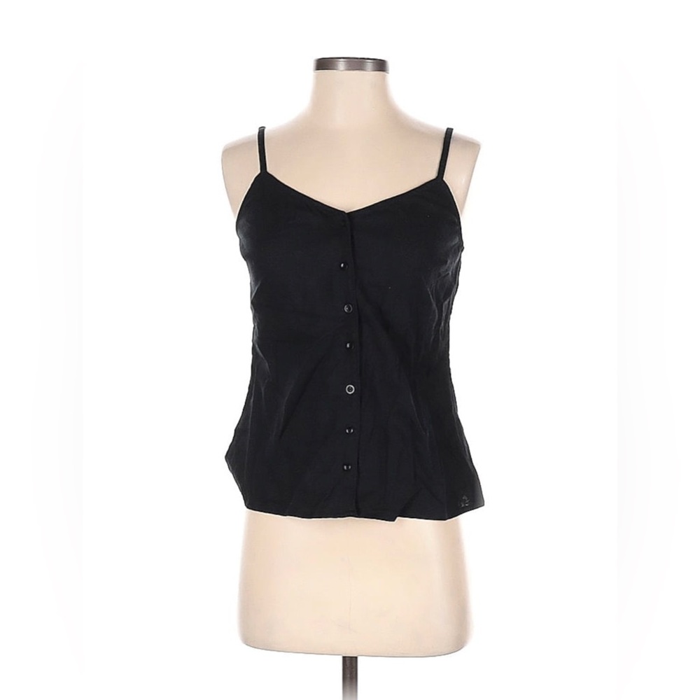 Treasure & Bond black button up sleeveless blouse